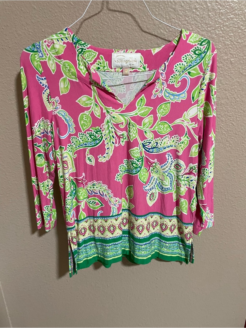 Super soft Pink Floral V-Neck Women's Top